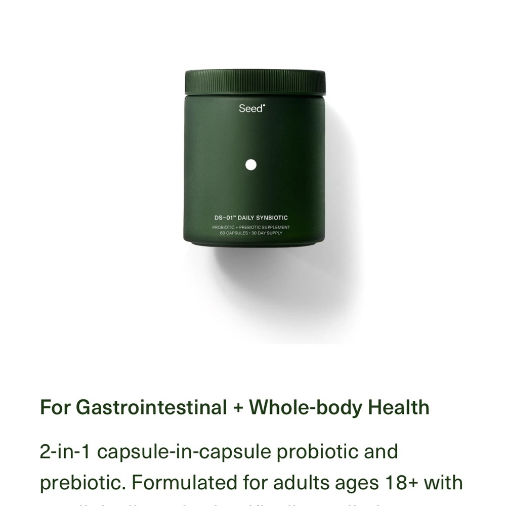 Seed DS-01® Daily Synbiotic 30 Day Supply (60 Capsules)
